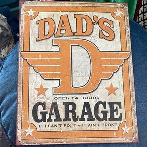 Dads Garage metal sign